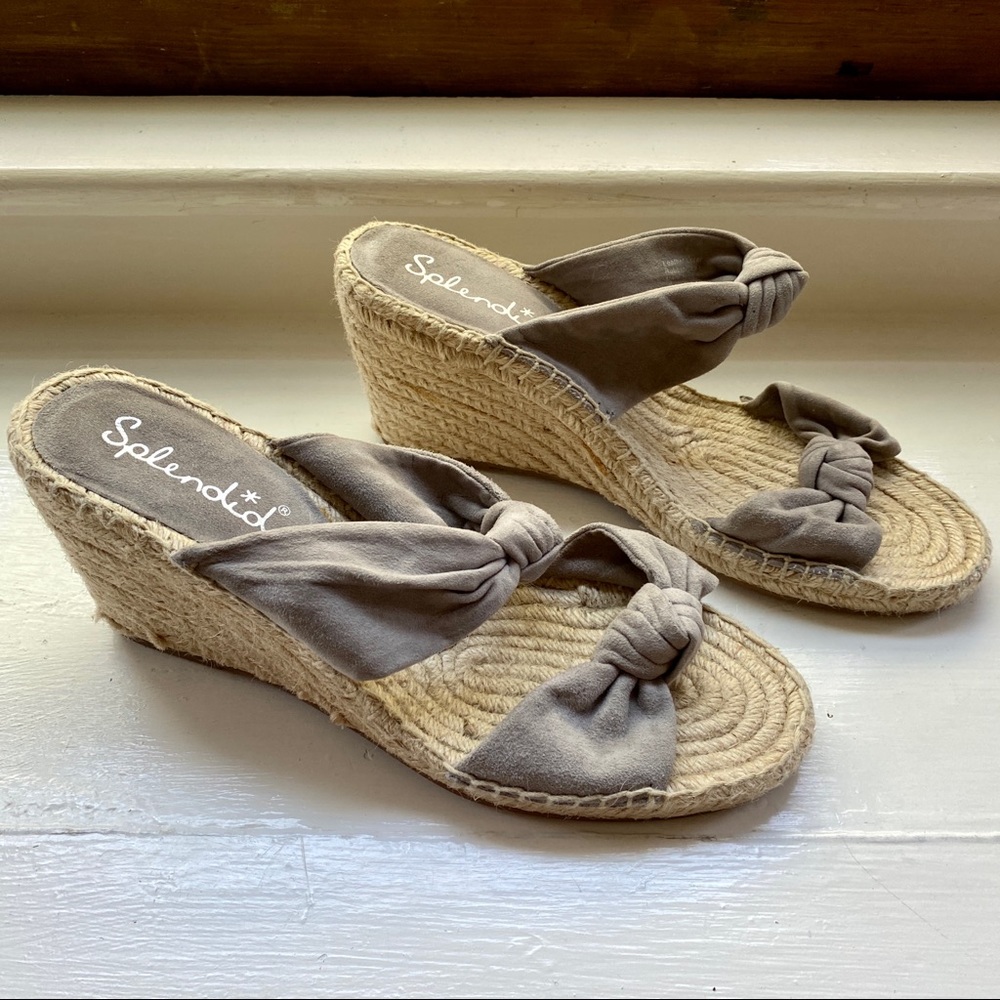 Splendid Brooks Gray Knotted Wedges 10